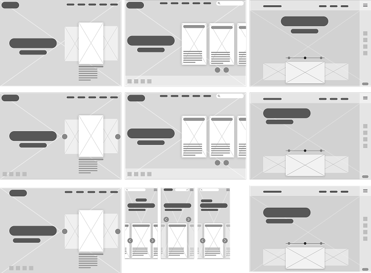 wireframes of project
